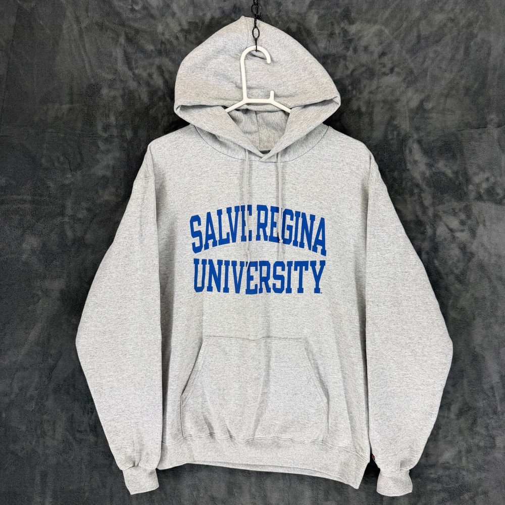 Champion Salve Regina University Hoodie Sweatshirt Grey Pullover Mens Large